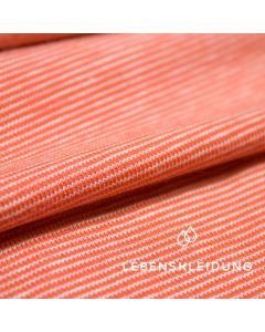 Tessuti organici Striped Stretch Jersey - Deep Orange-Ecru