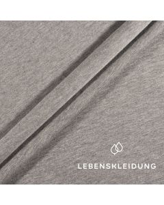 Tessuto organico in jersey elasticizzato - grigio screziato / scuro