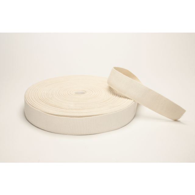 Organic Elastic Rubber band - 65% Organic Cotton 35% Natural Rubber -  for light to medium heavy fabrics - 40mm -  Ecru 