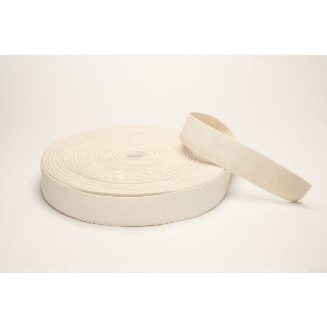 Organic Elastic Rubber band - 65% Organic Cotton 35% Natural Rubber -  for light to medium heavy fabrics - 40mm -  Ecru 