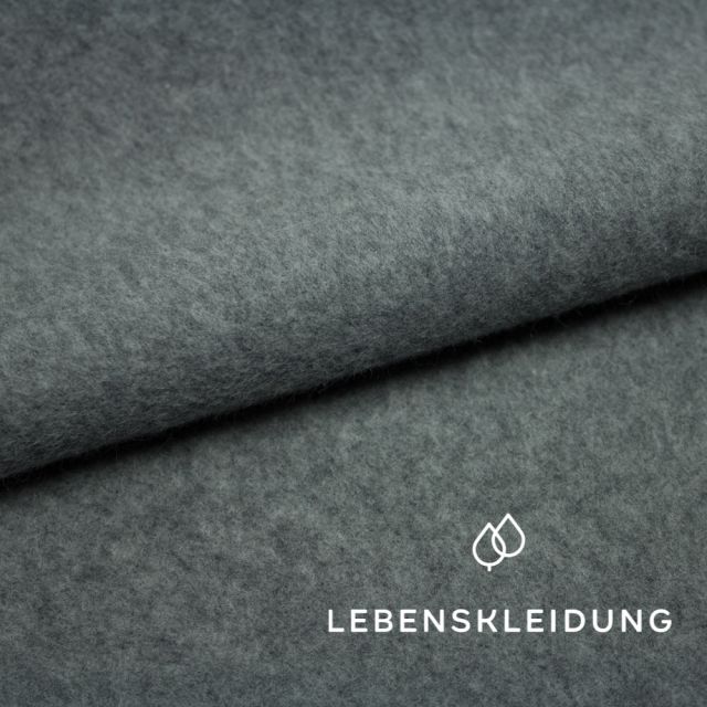 Organic Fleece fabric - Grey marl - dark