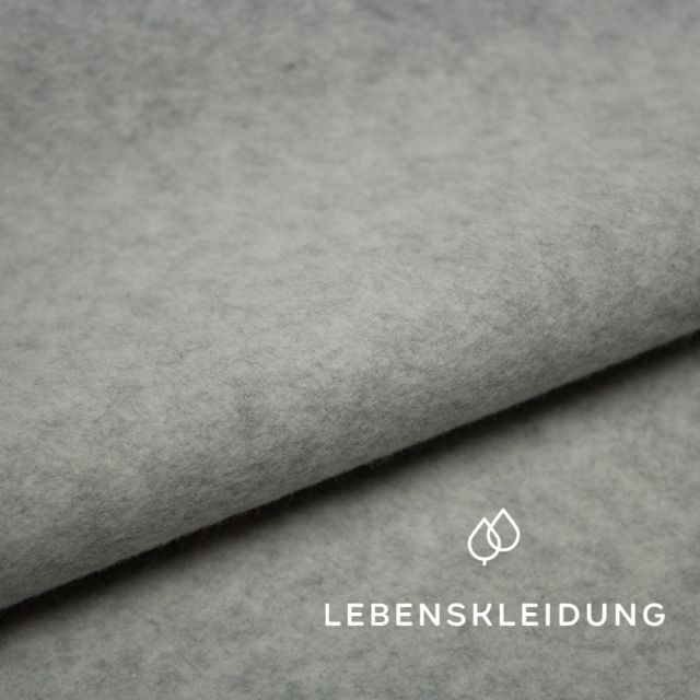 Organic Fleece fabric - Grey marl - light