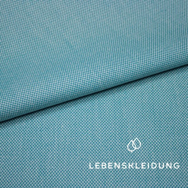 Organic Transposed Twill - Natural-Teal