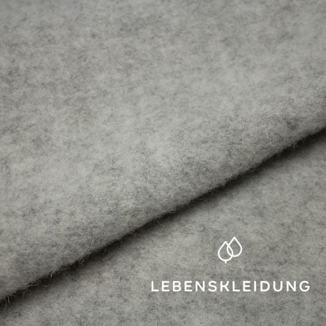 Bio elbwolle™ Wollfleece - Grau meliert / hell