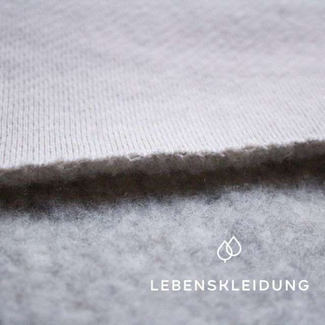 Tessuti organici elbwolle™ Wool Cotton Sweat - Grey Marl
