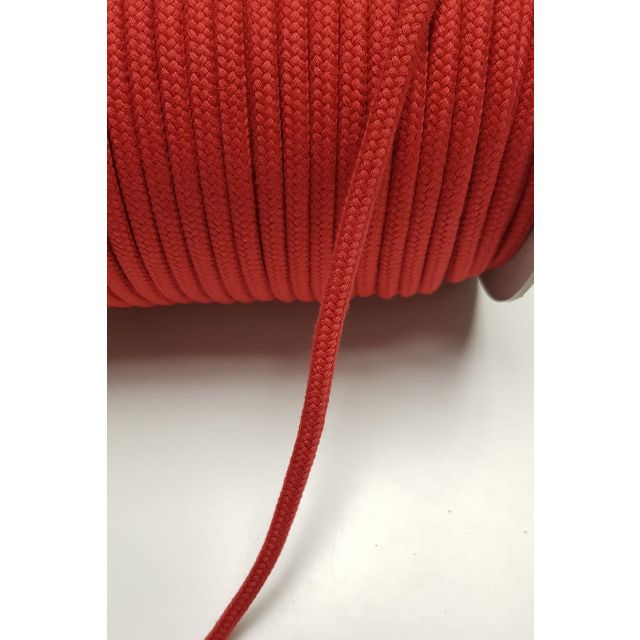 Bio Corde - 100% coton biologique contrôlé biologique -  convient aux tissus légers à lourdes - 7 mm -  Rouge- 100 Mètres
