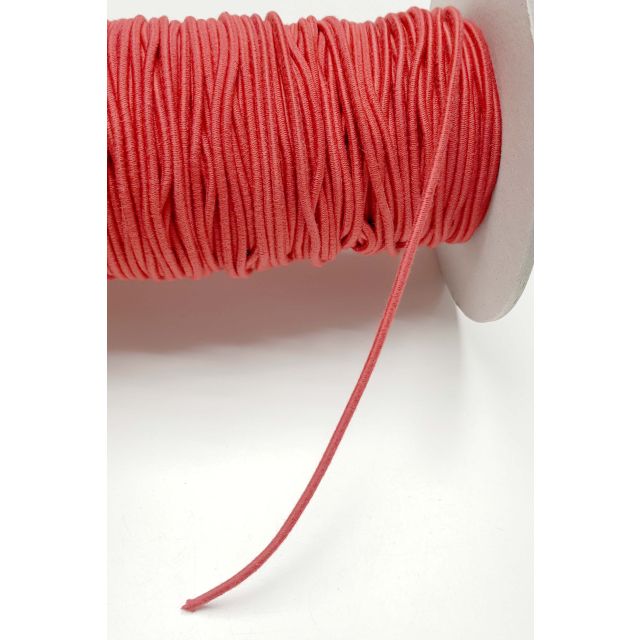 Organic Rubber cord - 40% Organic Cotton 60% Natural Rubber -  for light to medium heavy fabrics - 2,2 mm -  Rot 