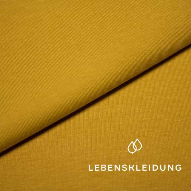 Bio Tissu Jersey élastique - Golden Yellow