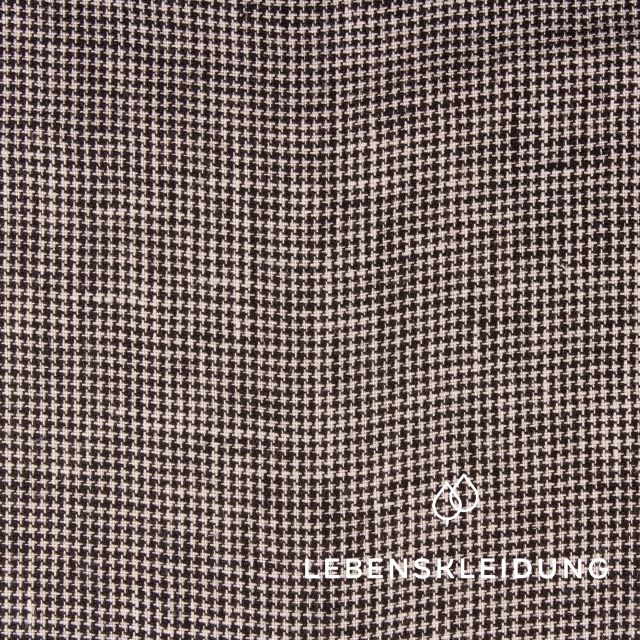 Linen fabric - Black White Houndstooth