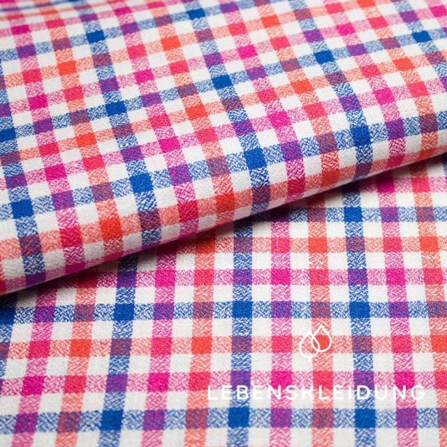Crepe - Red Checked Pattern