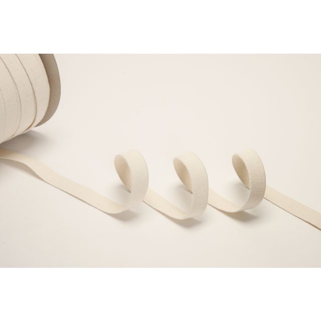 Organic Elastic Rubber band - 65% Organic Cotton 35% Natural Rubber -  for light to medium heavy fabrics - Ecru  