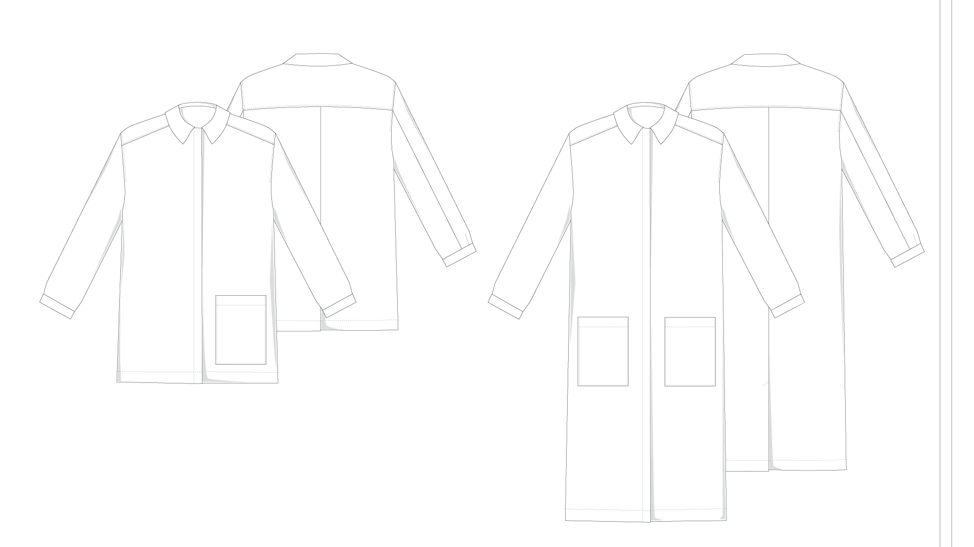 Technische Zeichnung Kastige Jacke Mantel